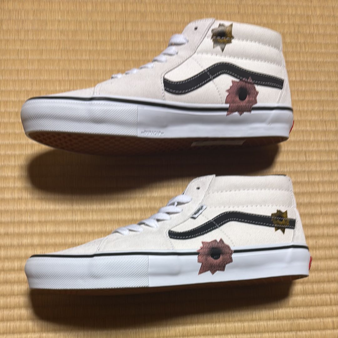 Nate Lowman × Supreme × Vans Skate Grosso Mid "Bullet Hole/Natural" (Japan Exclusive) (25SS Week9)