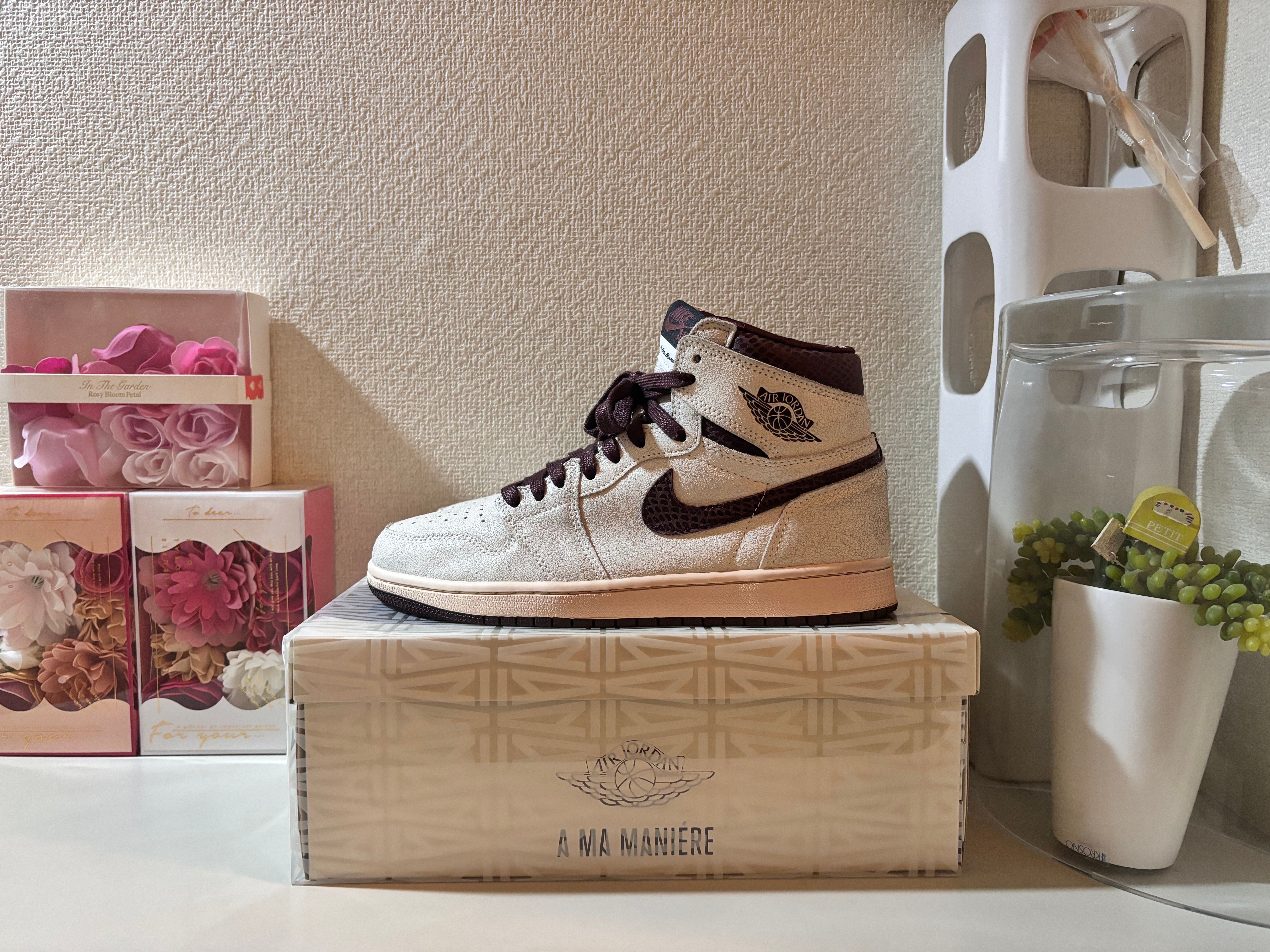 A Ma Maniere × Nike Air Jordan 1 Retro High OG "Sail and Burgundy"