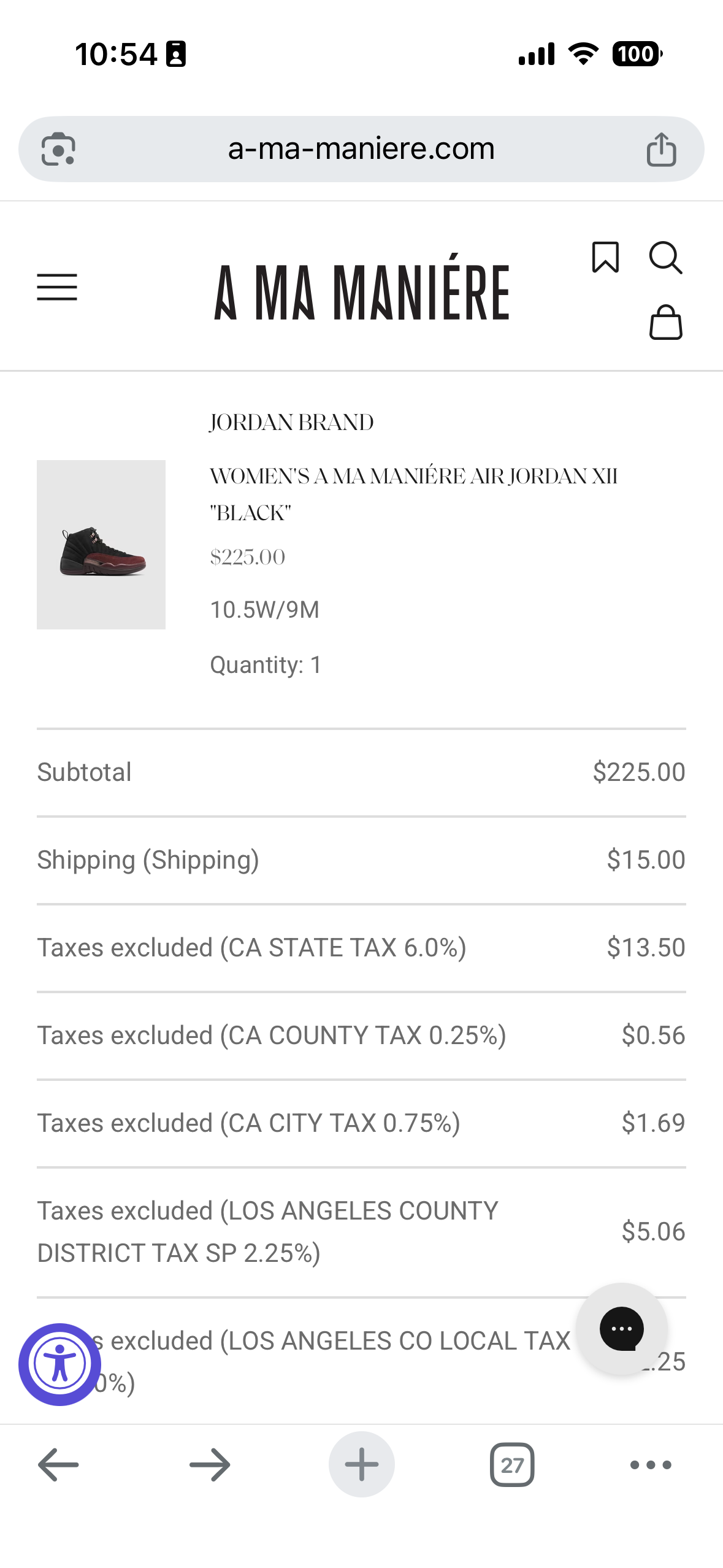 アママニエール × ナイキ ウィメンズ エアジョーダン12 "ブラック アンド バーガンディークラッシュ"