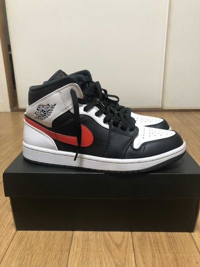 NIKE AIR JORDAN 1 MID "BLACK/CHILE RED/WHITE"