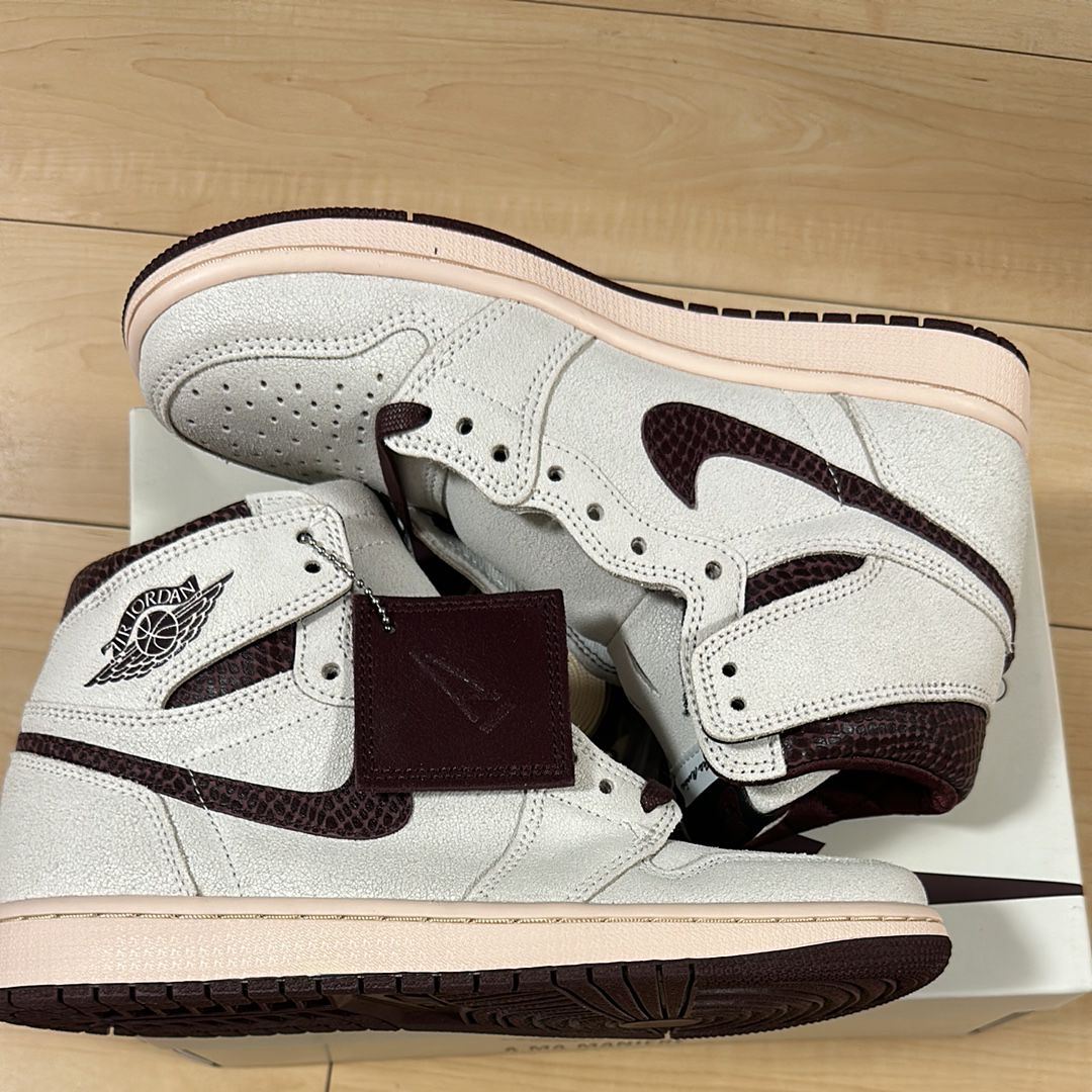 A Ma Maniere × Nike Air Jordan 1 Retro High OG "Sail and Burgundy"