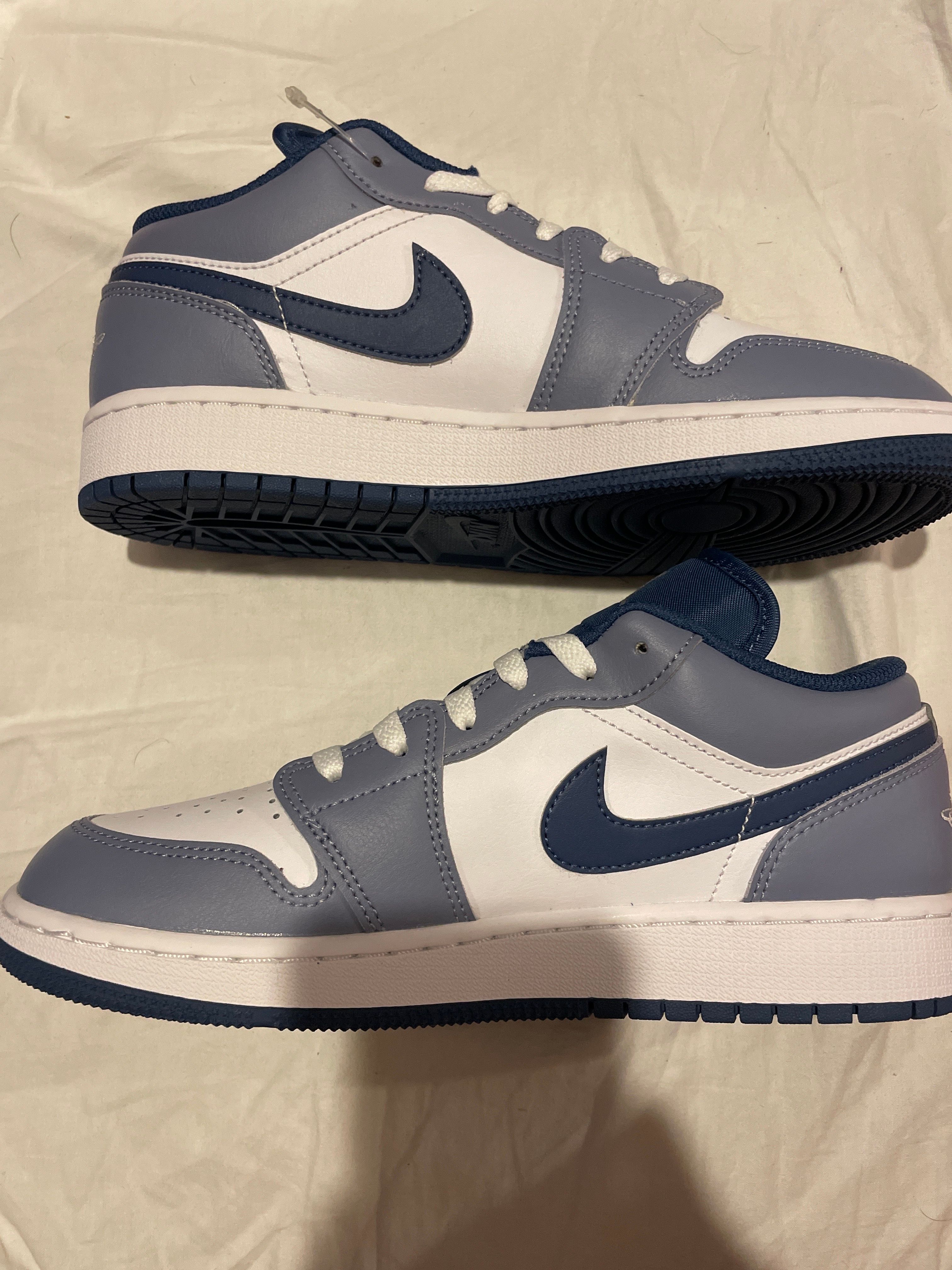Nike GS Air Jordan 1 Low "White/Steel Blue"