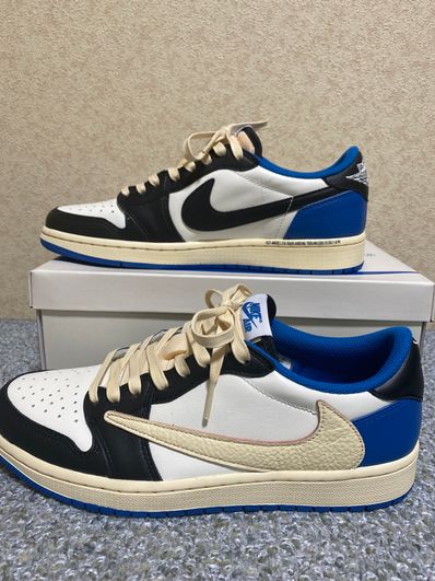 Travis Scott × fragment design × Nike Air Jordan 1 Low OG SP "Military Blue"