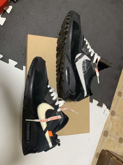 Off-White × Nike Air Max 90 "Black/Black-Cone-White"