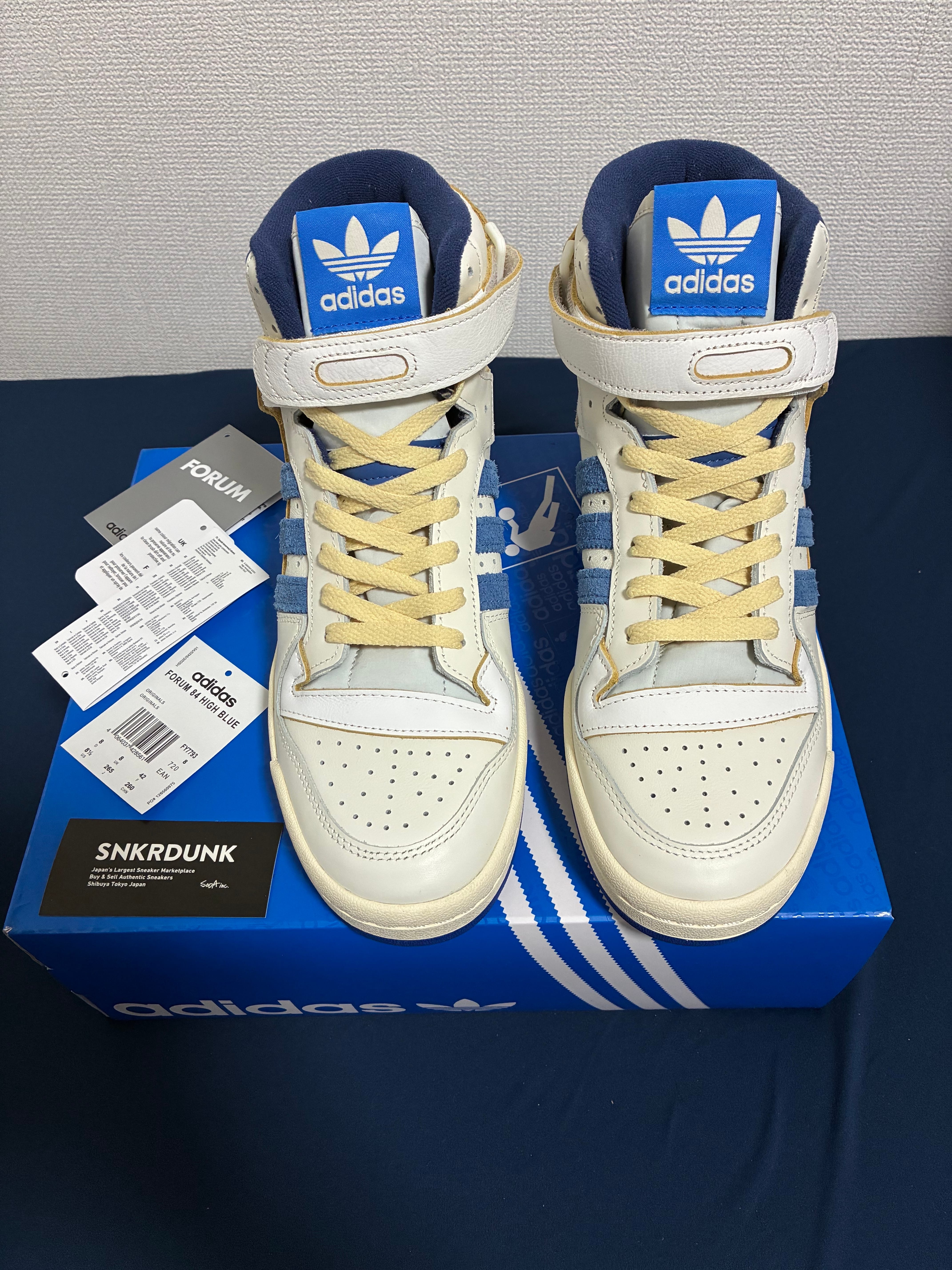 adidas Forum 84 High Blue Thread "Off White-Bright Blue/Footwear White"