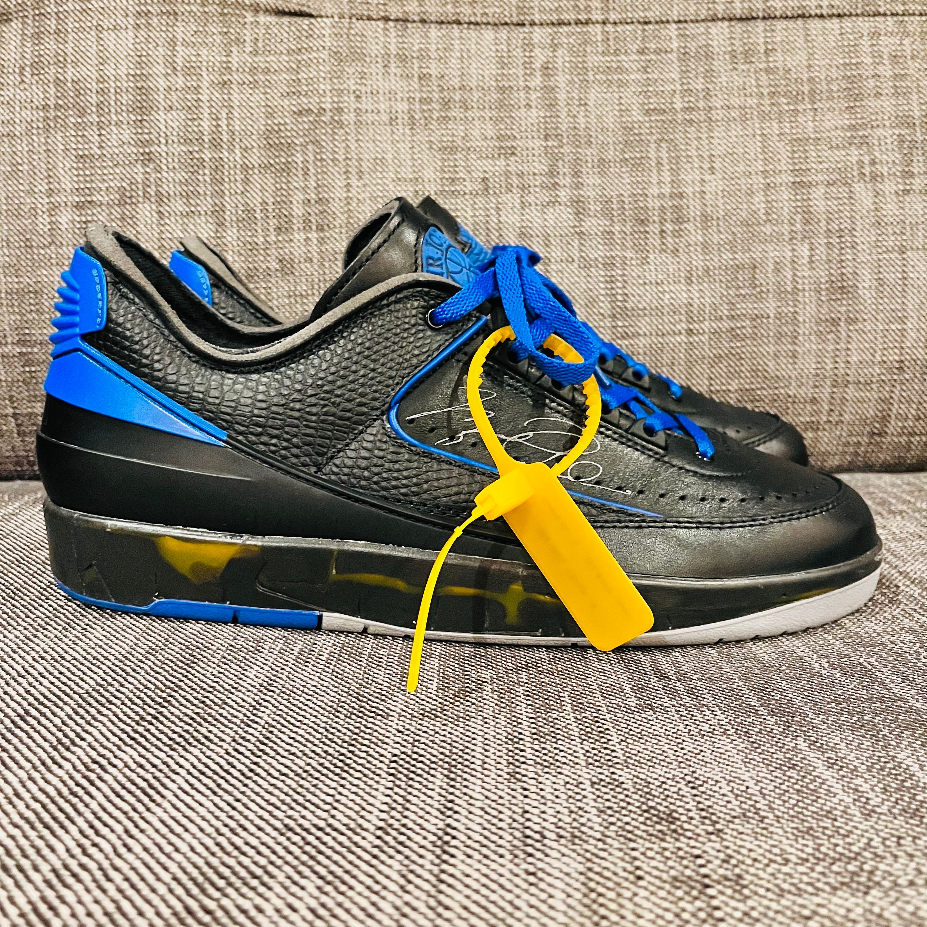 Off-White × Nike Air Jordan 2 Low "Black and Varsity Royal"
