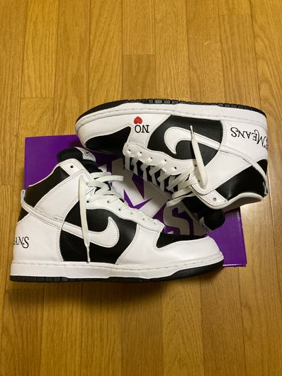 Supreme × Nike SB Dunk High By Any Means "White Black"