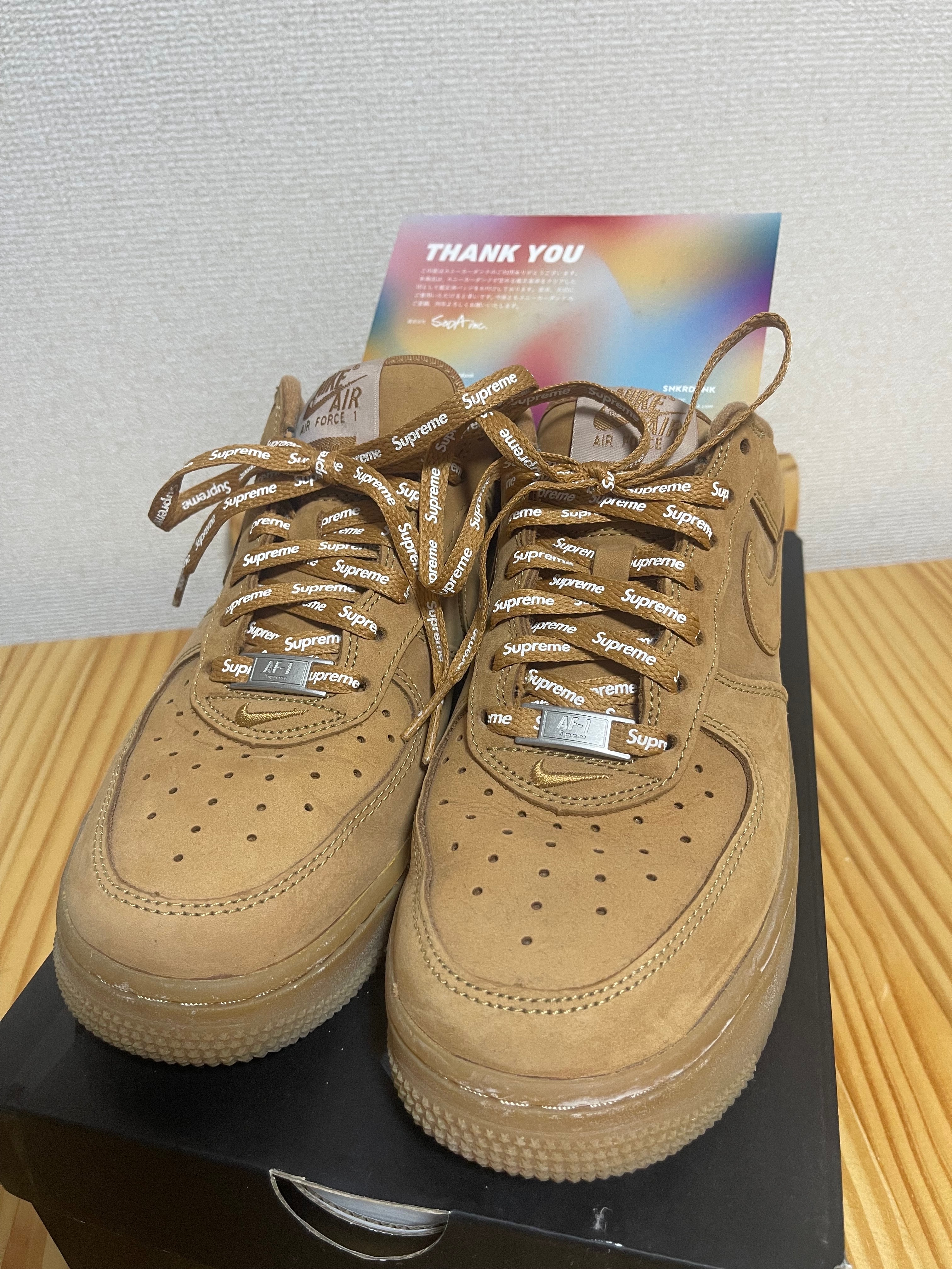 Supreme × Nike Air Force 1 Low "Flax/Wheat"