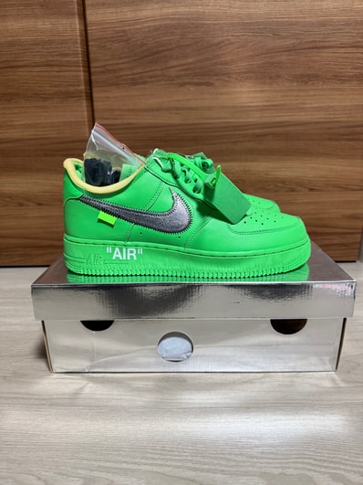 Off-White × Nike Air Force 1 Low "Brooklyn/Light Green Spark"