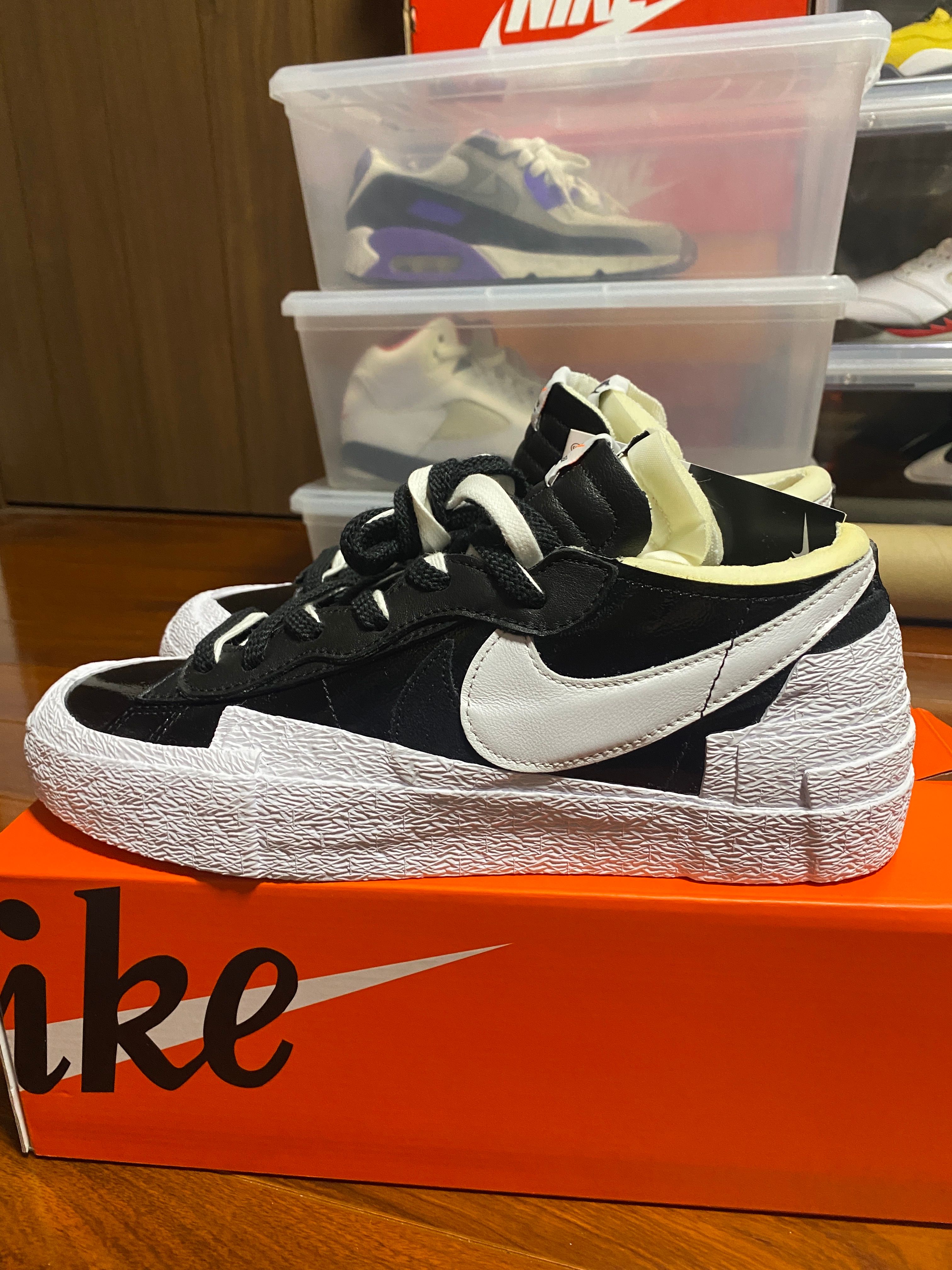 sacai × Nike Blazer Low "Black Patent Leather"