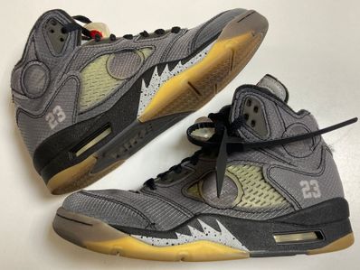 Off-White × Nike Air Jordan 5 "Black/Muslin/Fire Red"