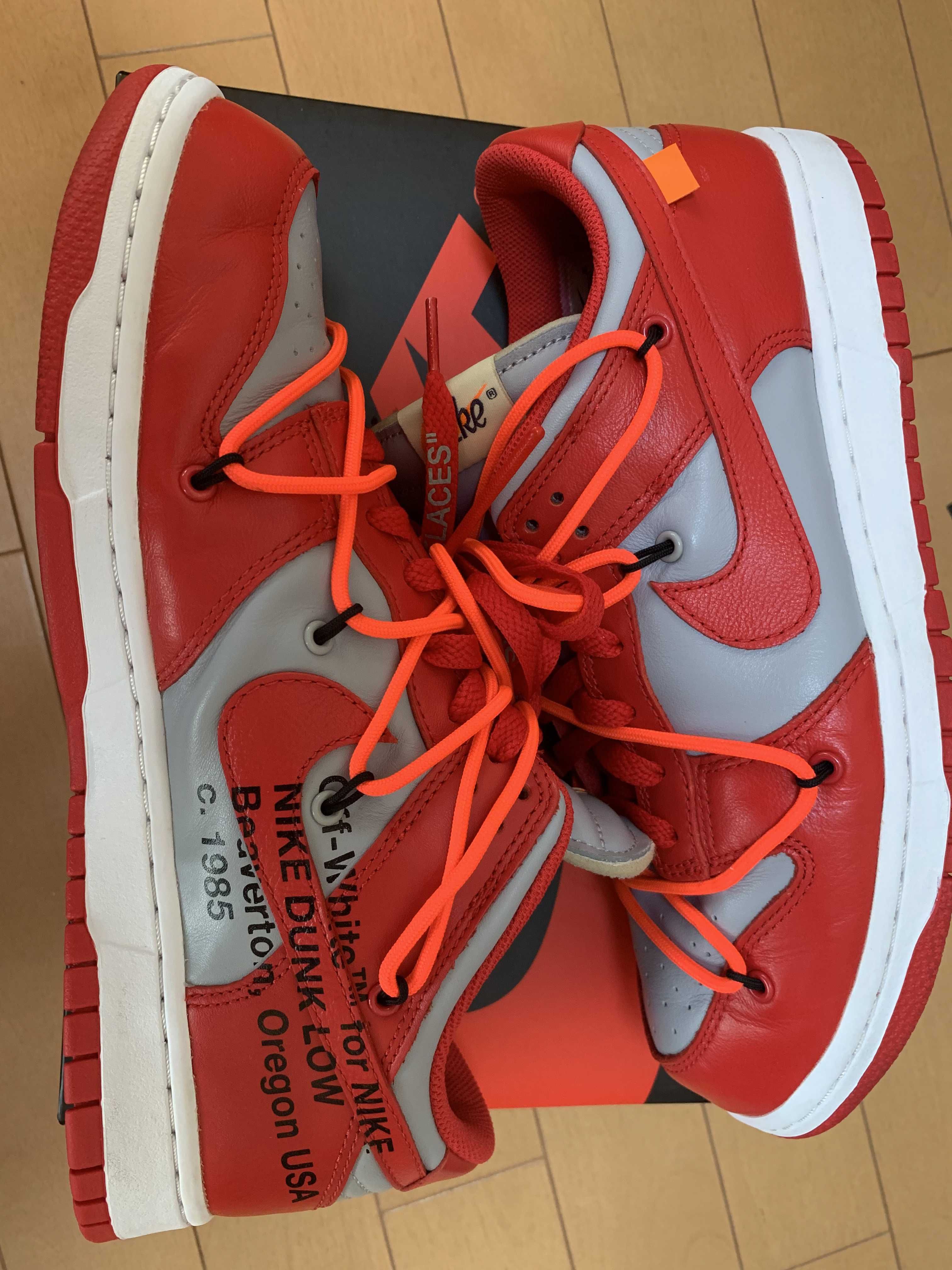 Off-White × Nike Dunk Low "University Red/Wolf Grey"