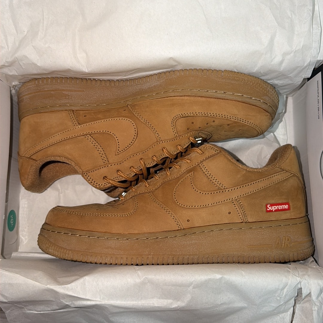 Supreme × Nike Air Force 1 Low "Flax/Wheat"