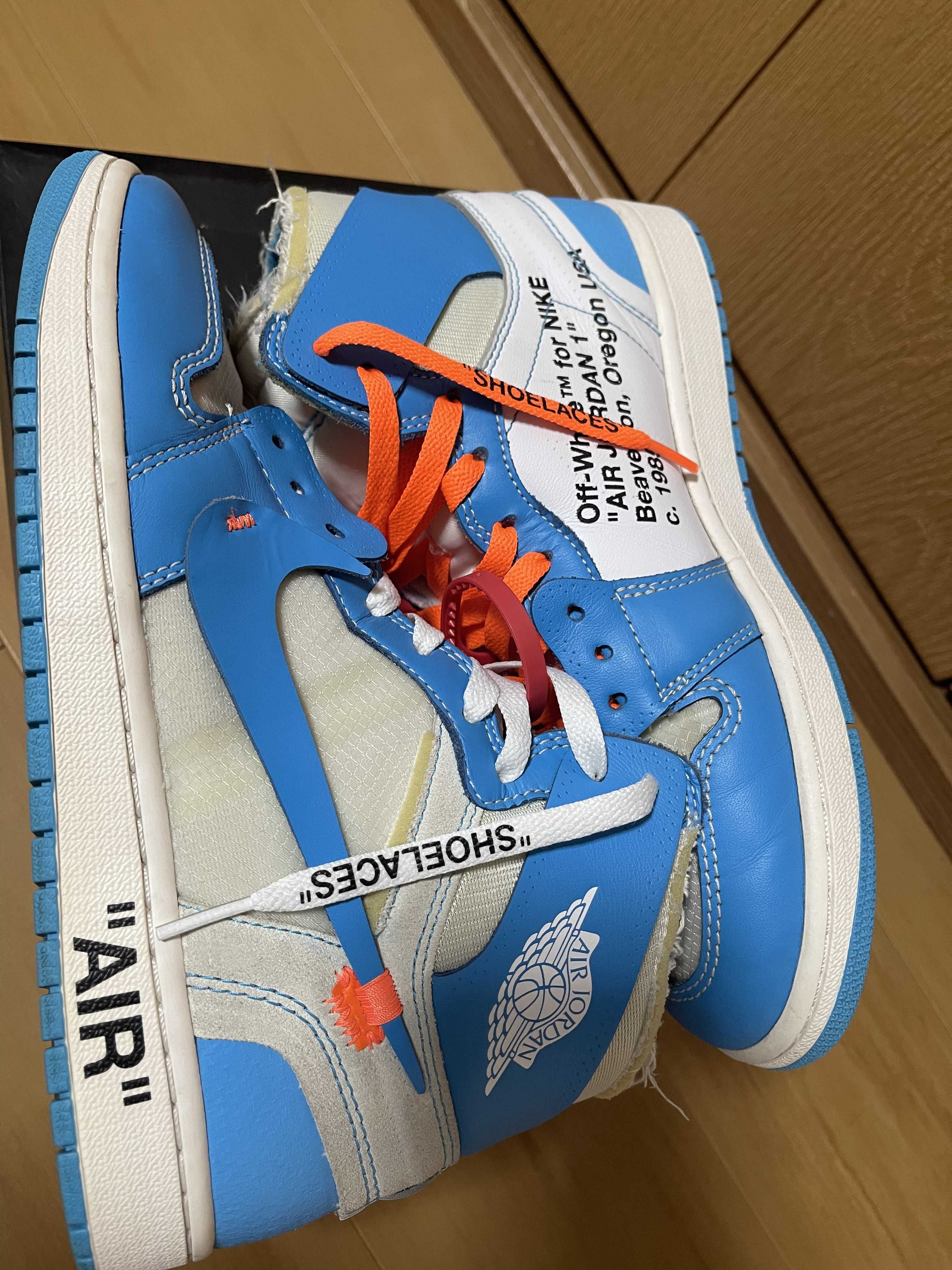 Off-White × Nike Air Jordan 1 High UNC "White/Dark Powder Blue"