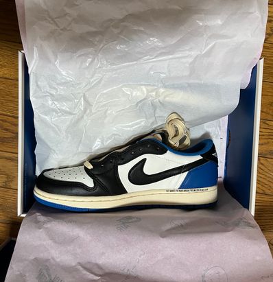 Travis Scott × fragment design × Nike Air Jordan 1 Low OG SP "Military Blue"
