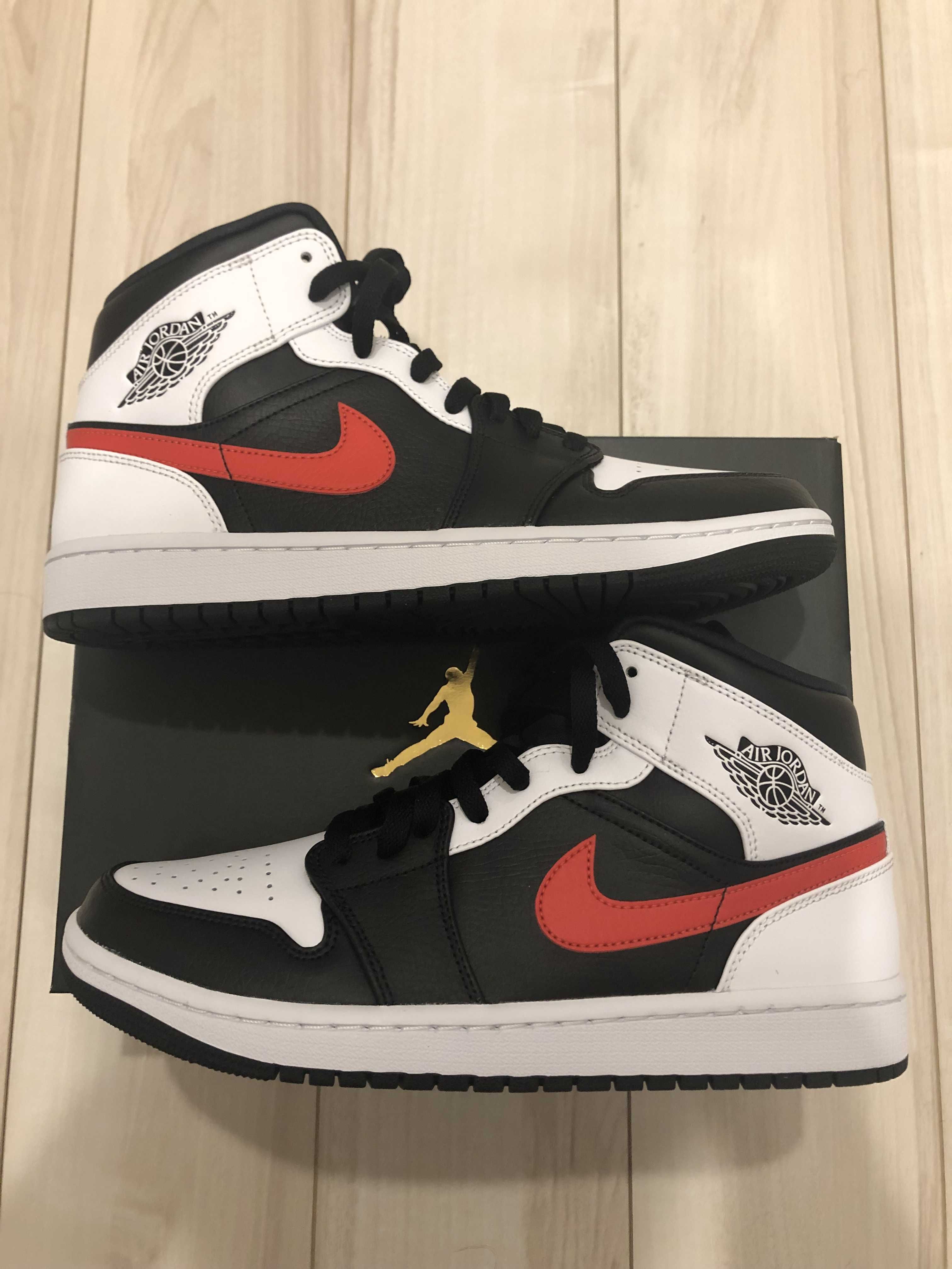 NIKE AIR JORDAN 1 MID "BLACK/CHILE RED/WHITE"