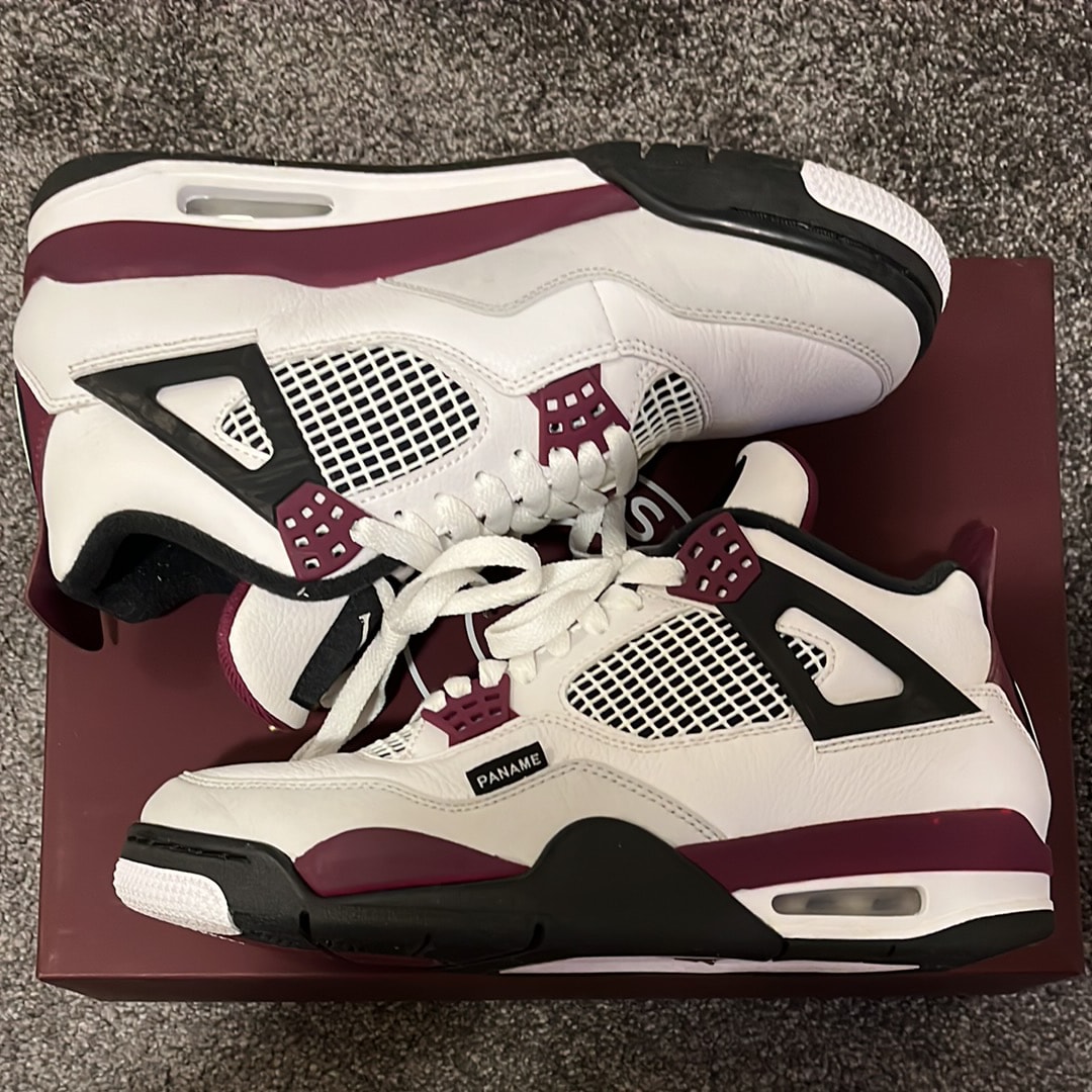Paris Saint Germain ×Nike Air Jordan 4 Retro "White/Bordeaux/Neutral Gray"