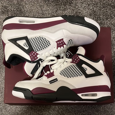 Paris Saint Germain ×Nike Air Jordan 4 Retro "White/Bordeaux/Neutral Gray"