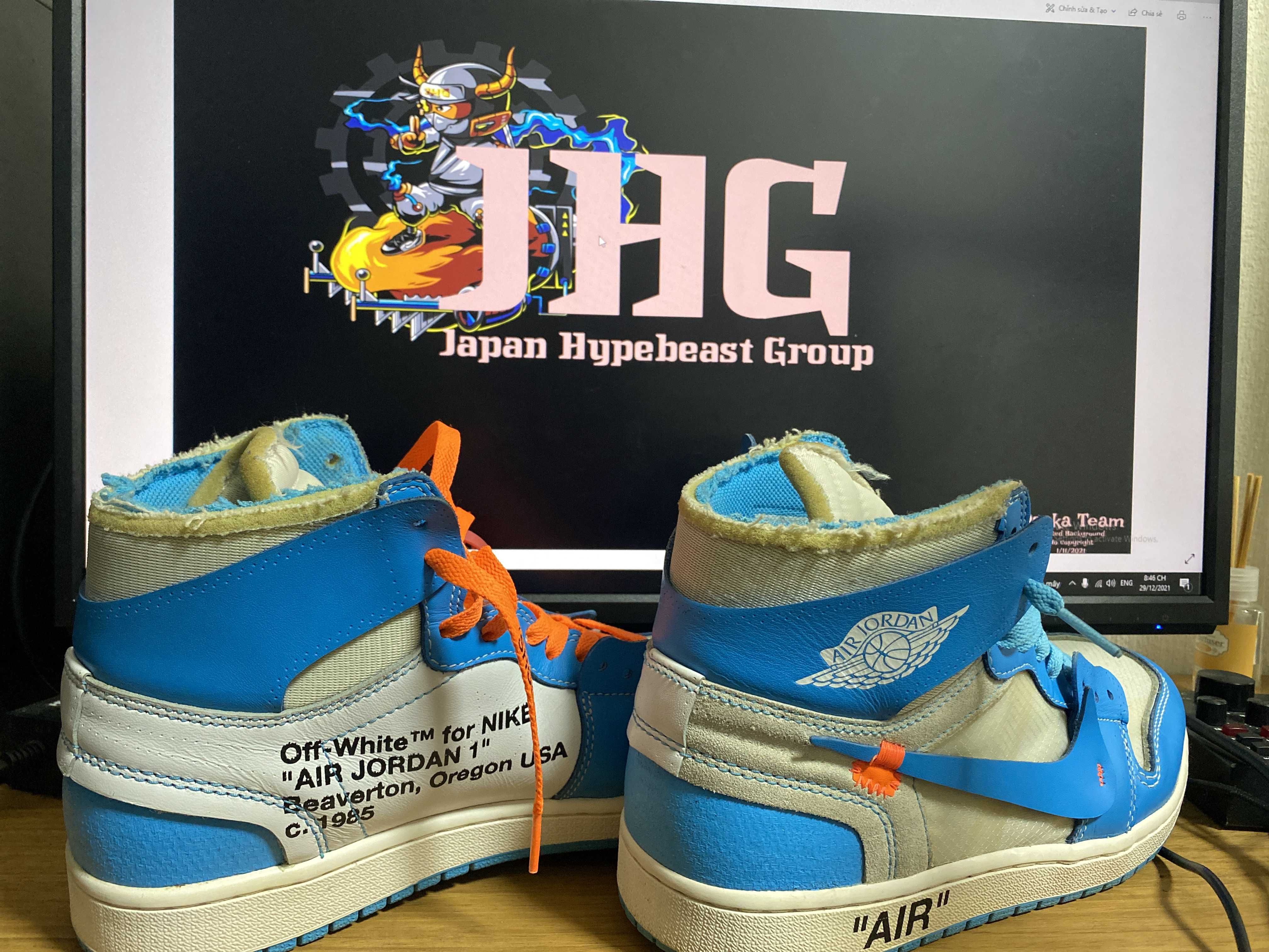 Off-White × Nike Air Jordan 1 High UNC "White/Dark Powder Blue"
