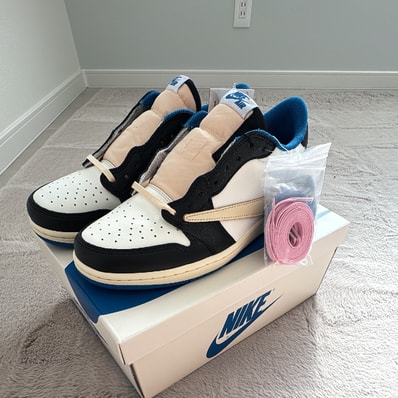 Travis Scott × fragment design × Nike Air Jordan 1 Low OG SP "Military Blue"