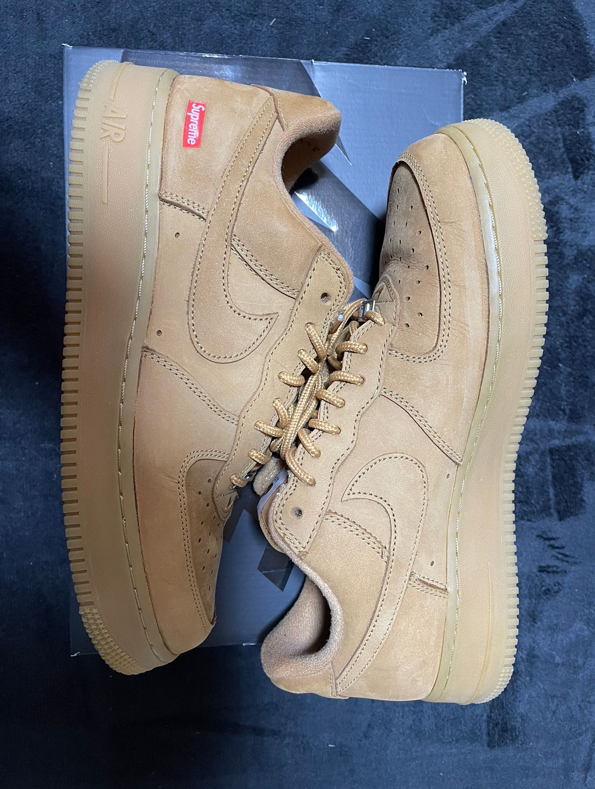 Supreme × Nike Air Force 1 Low "Flax/Wheat"