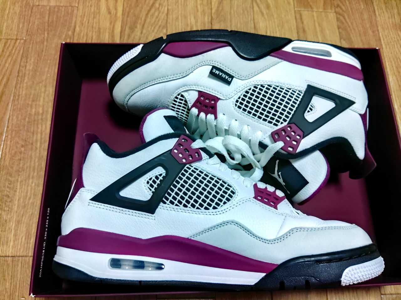 Paris Saint Germain ×Nike Air Jordan 4 Retro "White/Bordeaux/Neutral Gray"