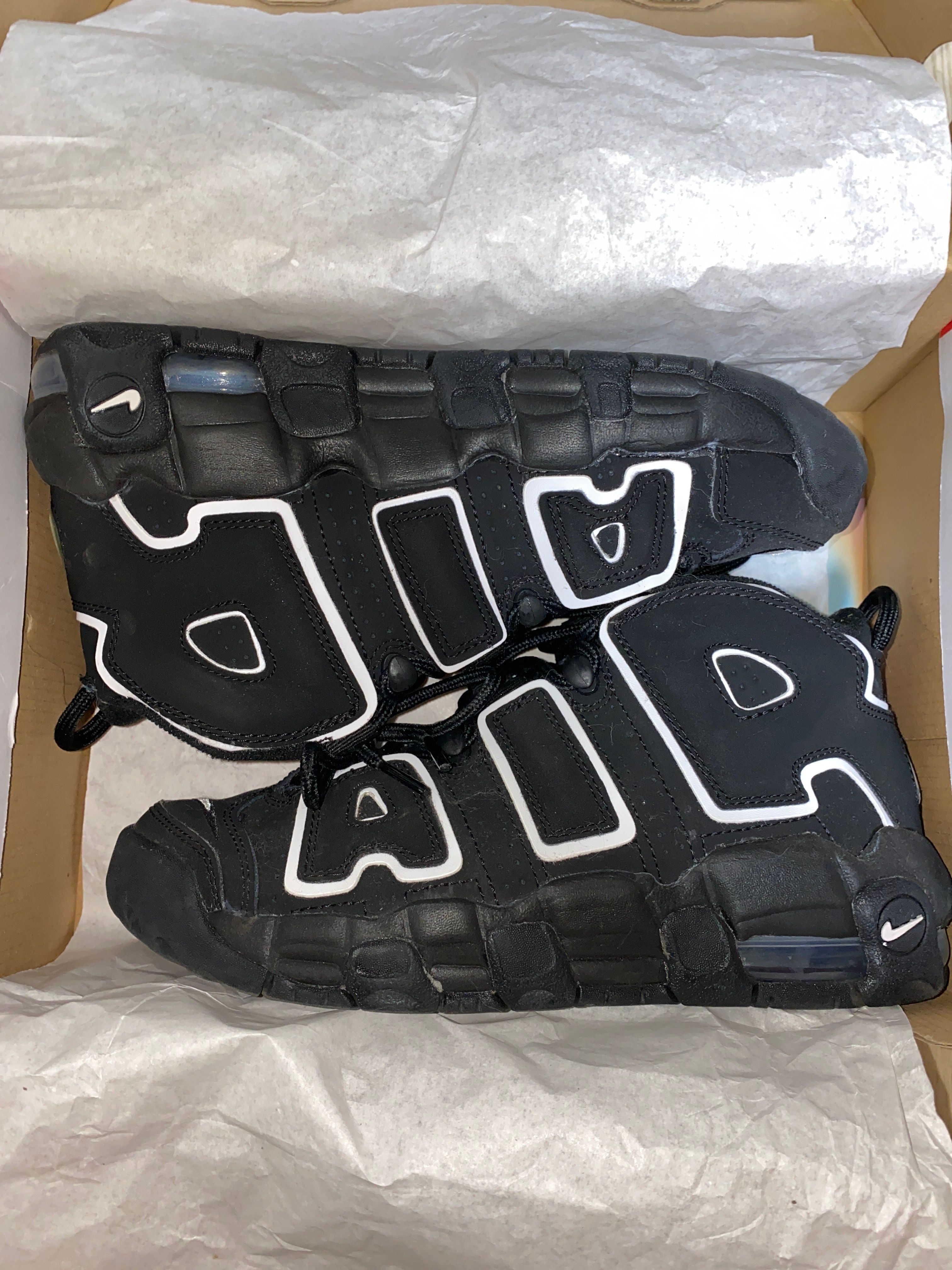 NIKE AIR MORE UPTEMPO GS "BLACK/WHITE"(2020)