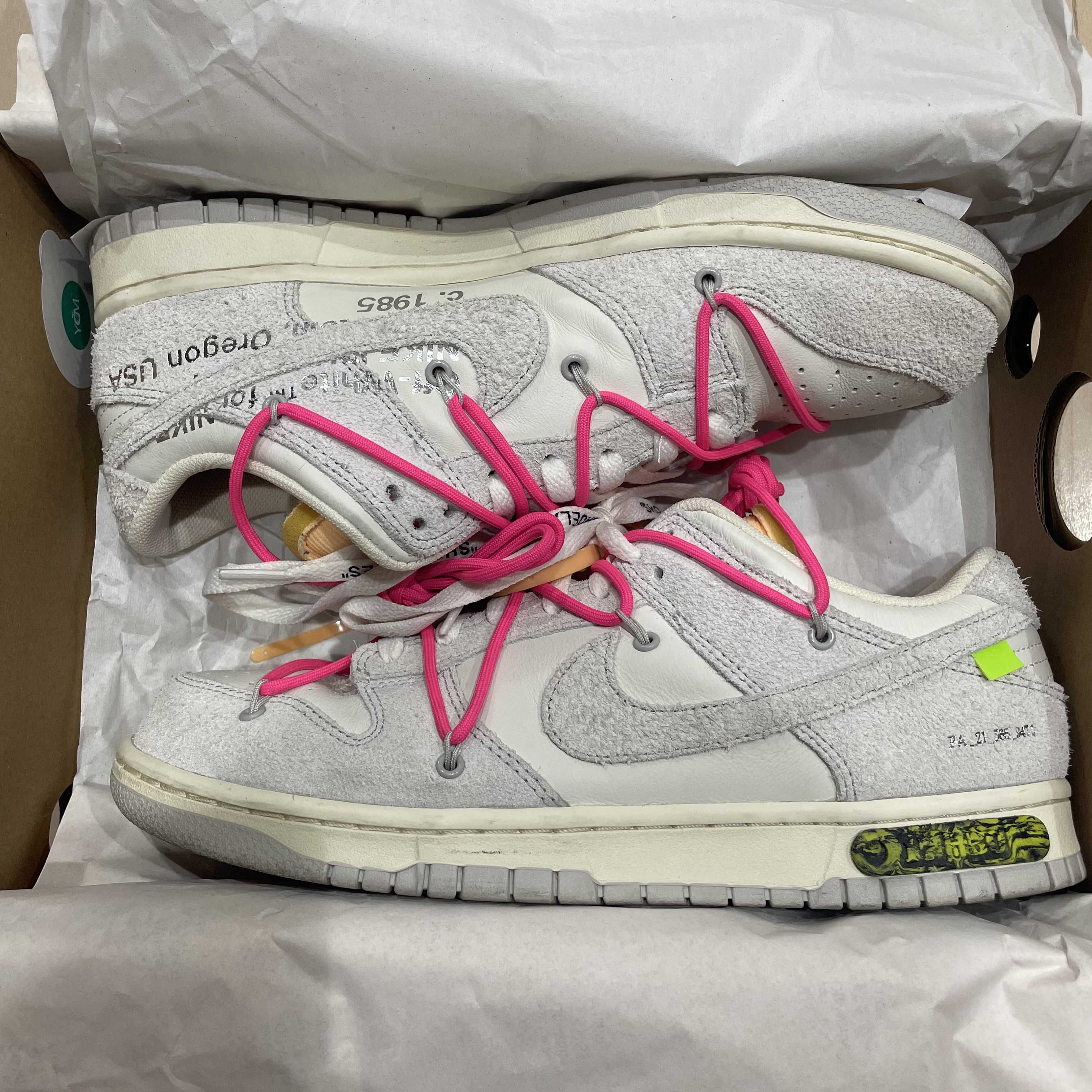 Off-White × Nike Dunk Low "Sail/Neutral Gray/Hyper Pink"