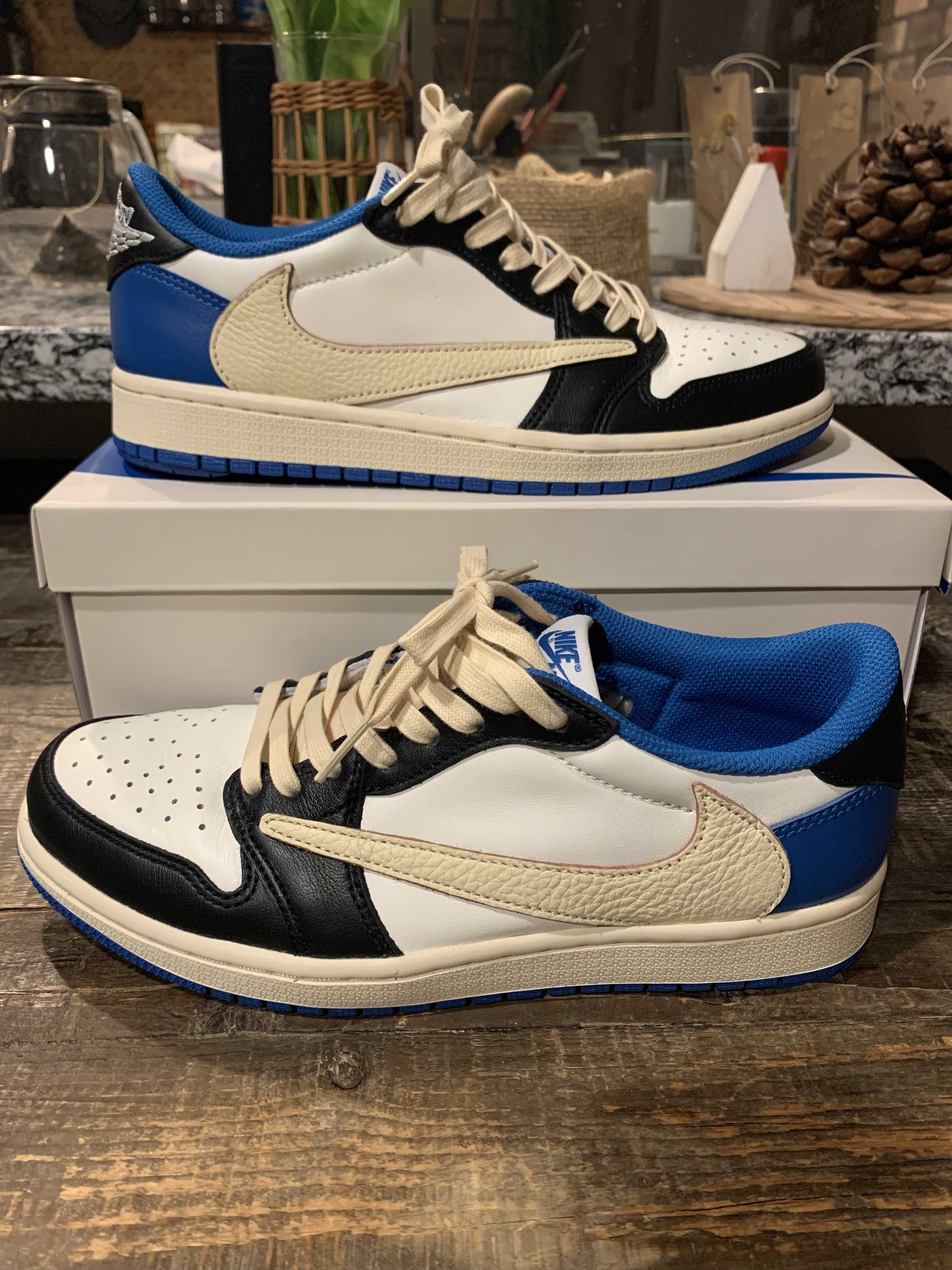 Travis Scott × fragment design × Nike Air Jordan 1 Low OG SP "Military Blue"
