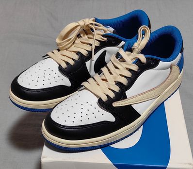 Travis Scott × fragment design × Nike Air Jordan 1 Low OG SP "Military Blue"