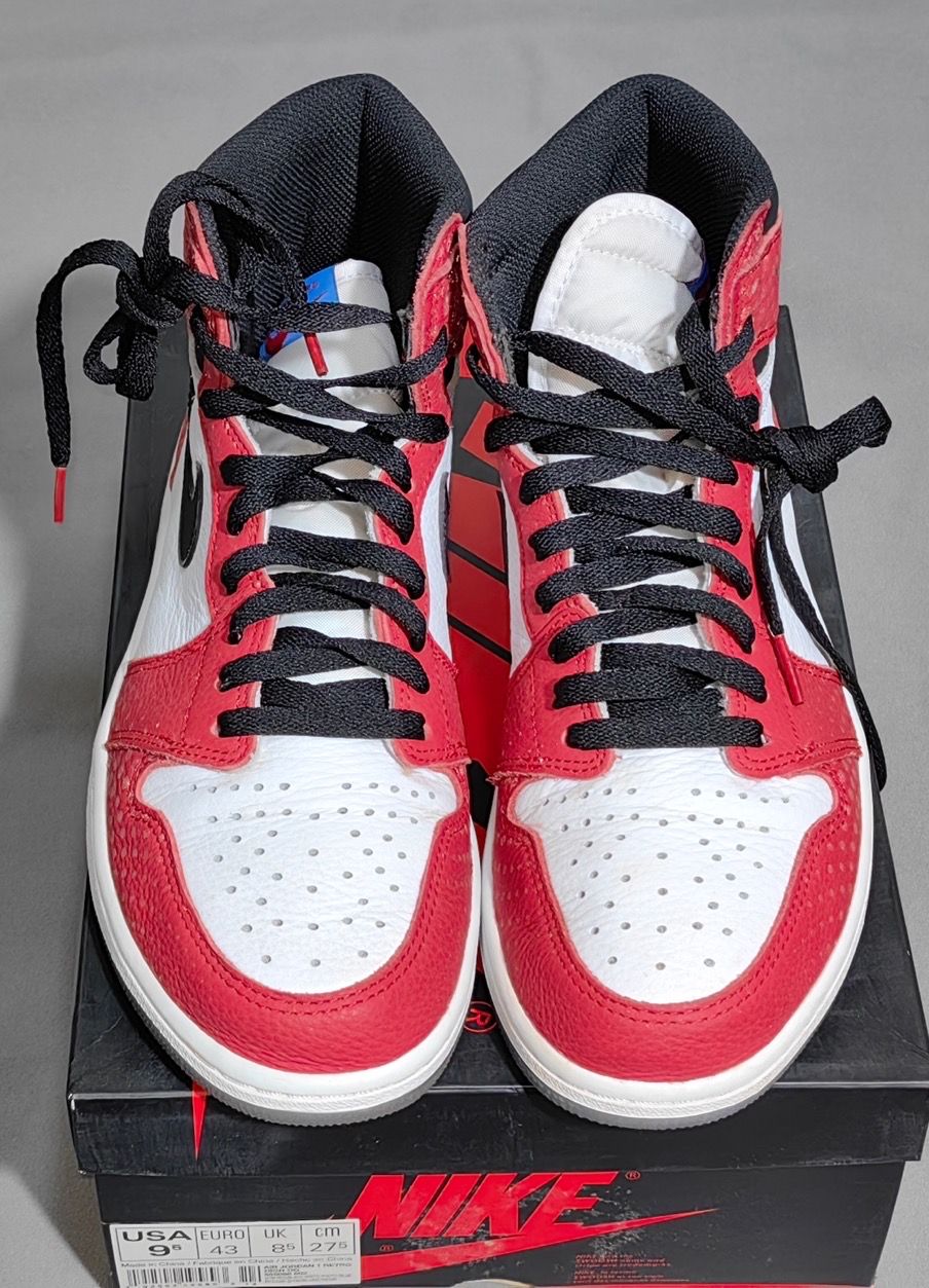 Spiderman × Nike Air Jordan 1 Origin Story "Gym Red/White/Photo Blue/Black"