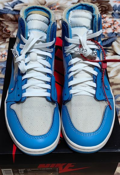 Off-White × Nike Air Jordan 1 High UNC "White/Dark Powder Blue"