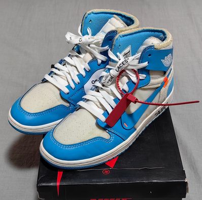 Off-White × Nike Air Jordan 1 High UNC "White/Dark Powder Blue"