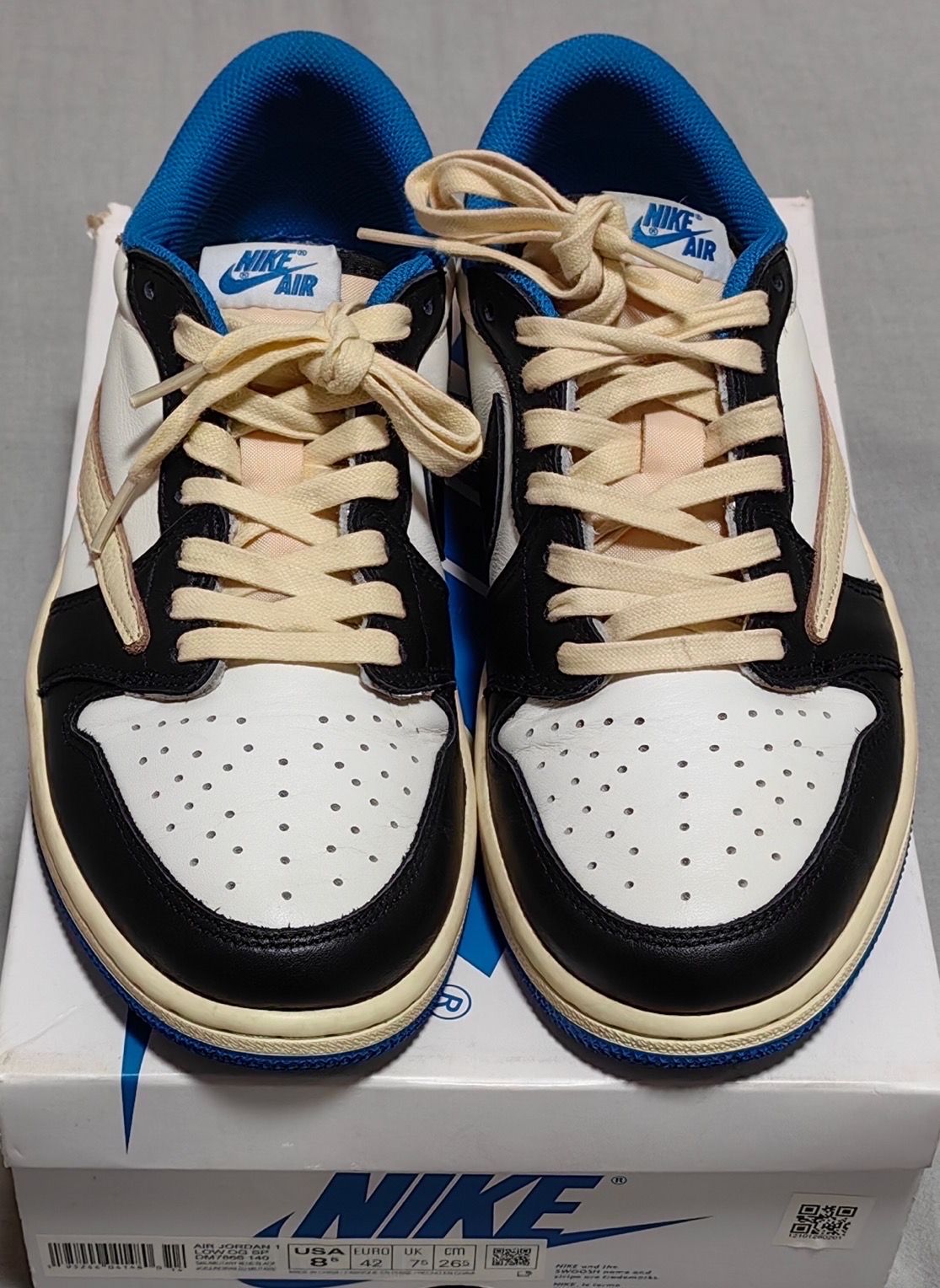Travis Scott × fragment design × Nike Air Jordan 1 Low OG SP "Military Blue"