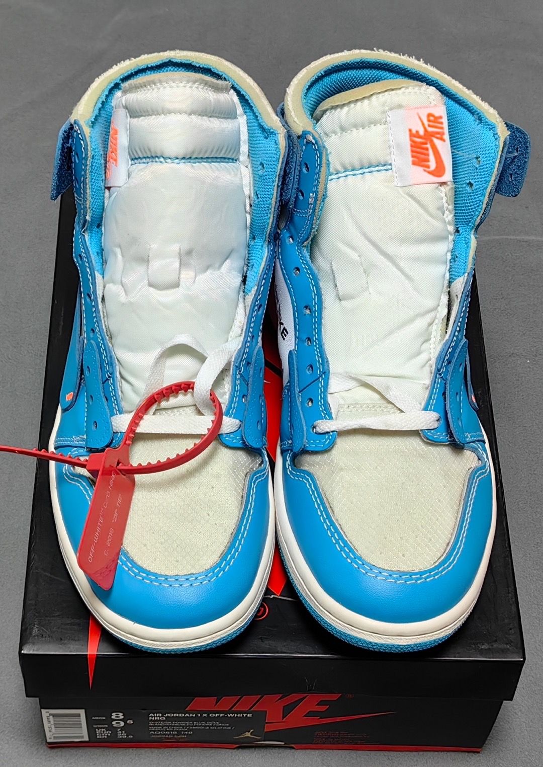 Off-White × Nike Air Jordan 1 High UNC "White/Dark Powder Blue"