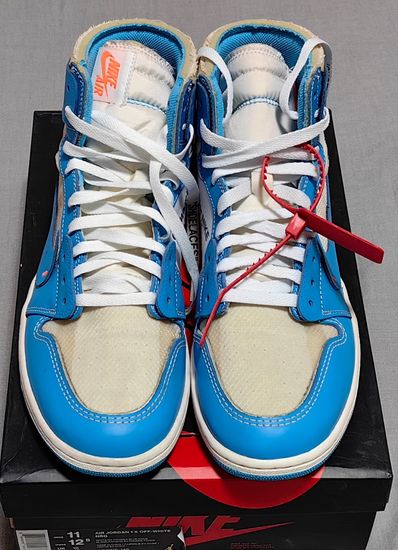 Off-White × Nike Air Jordan 1 High UNC "White/Dark Powder Blue"