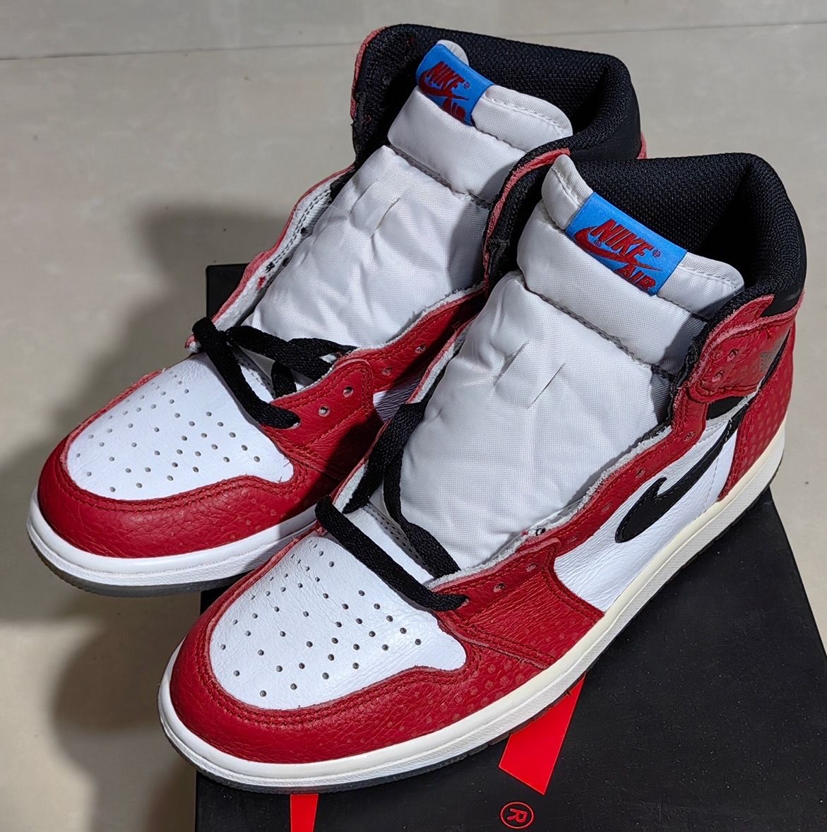 Spiderman × Nike Air Jordan 1 Origin Story "Gym Red/White/Photo Blue/Black"