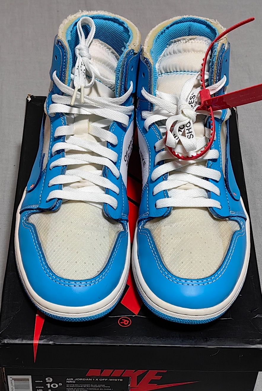 Off-White × Nike Air Jordan 1 High UNC "White/Dark Powder Blue"