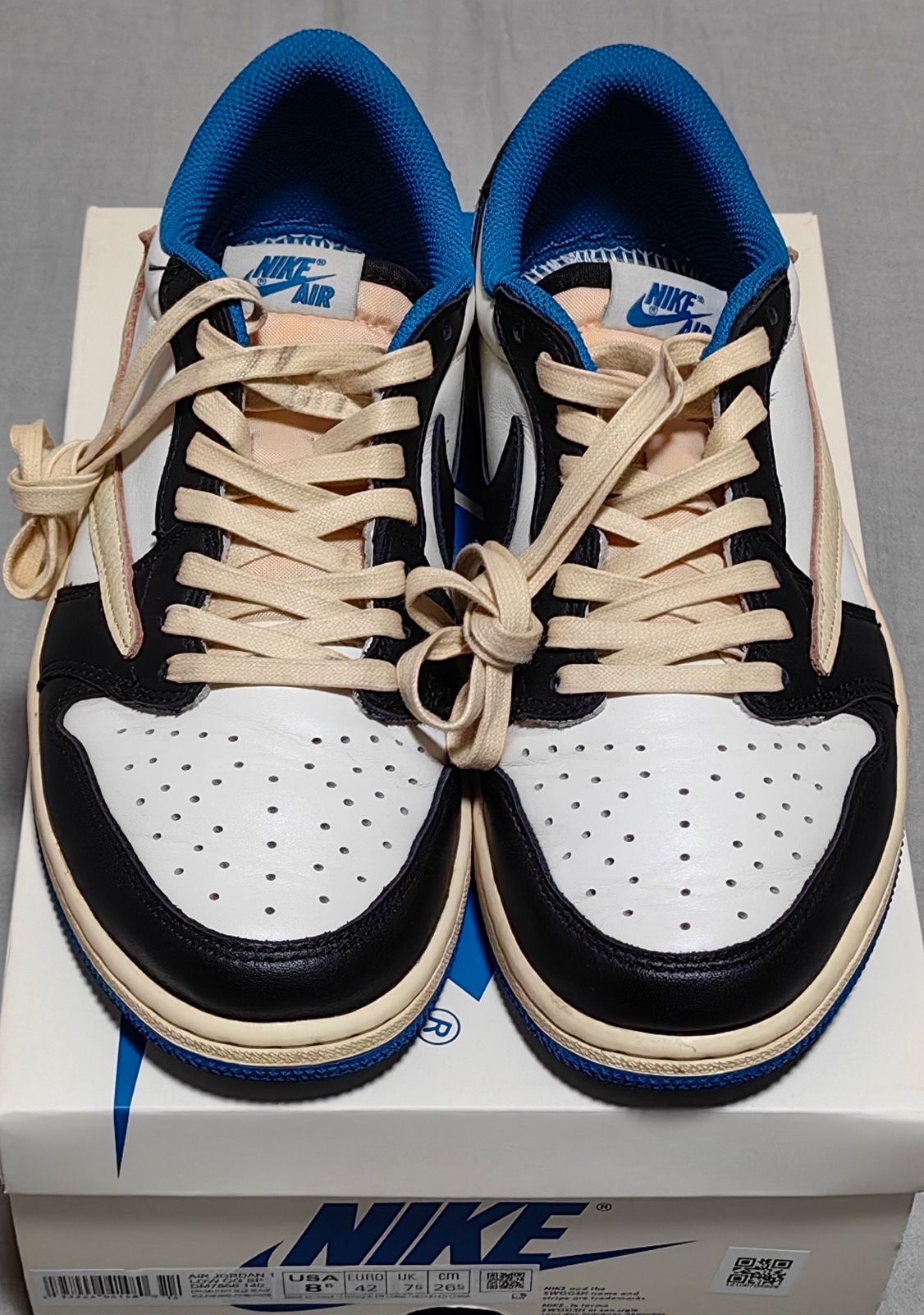 Travis Scott × fragment design × Nike Air Jordan 1 Low OG SP "Military Blue"