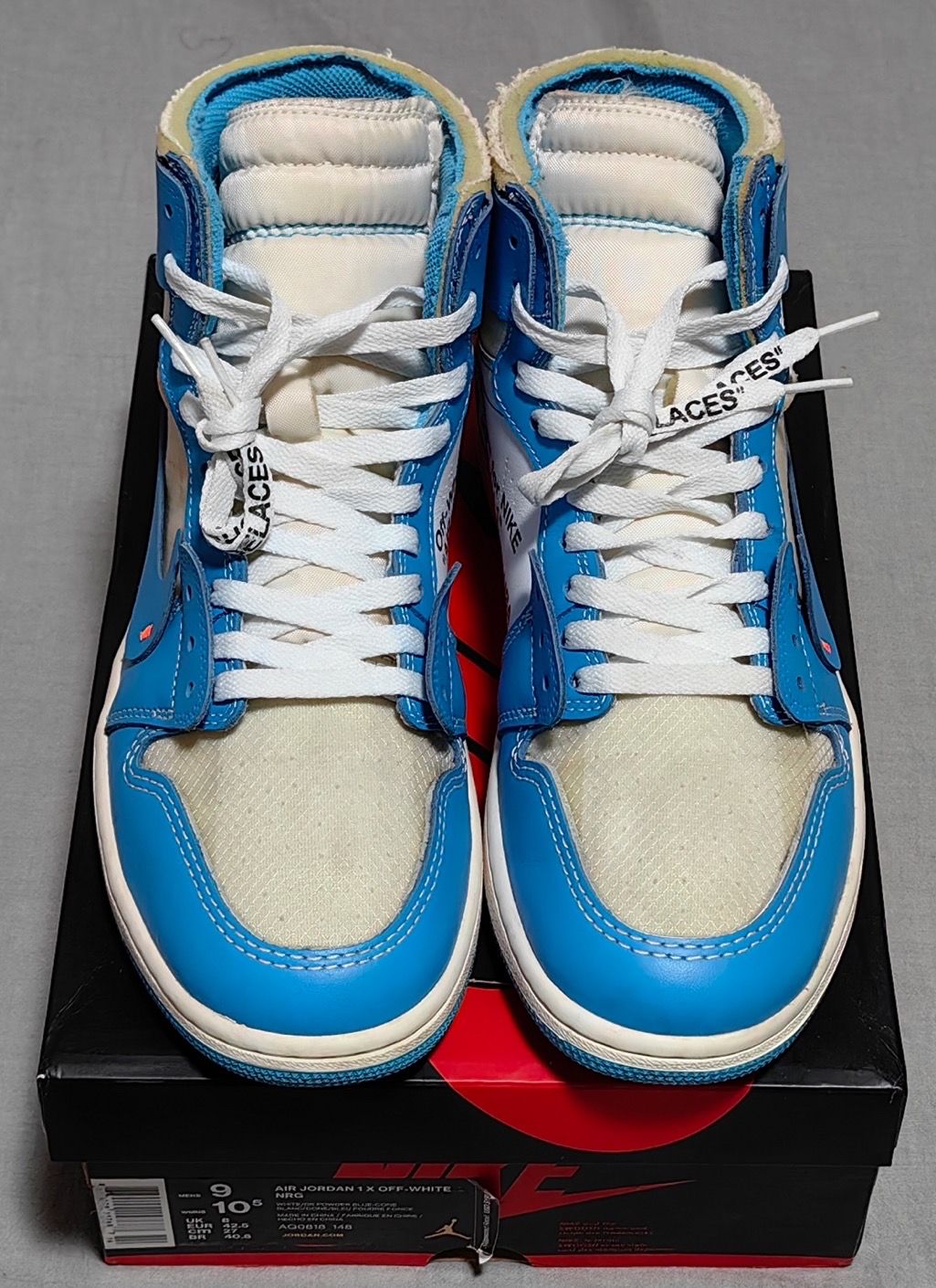 Off-White × Nike Air Jordan 1 High UNC "White/Dark Powder Blue"