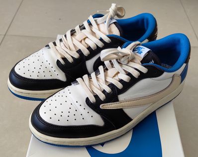 Travis Scott × fragment design × Nike Air Jordan 1 Low OG SP "Military Blue"