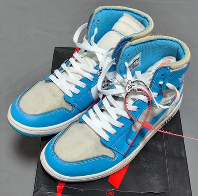 Off-White × Nike Air Jordan 1 High UNC "White/Dark Powder Blue"
