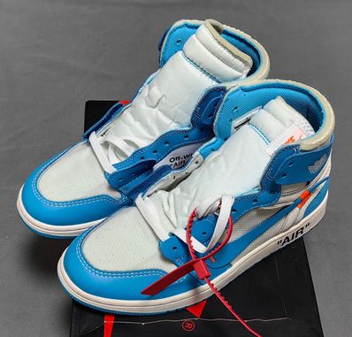 Off-White × Nike Air Jordan 1 High UNC "White/Dark Powder Blue"