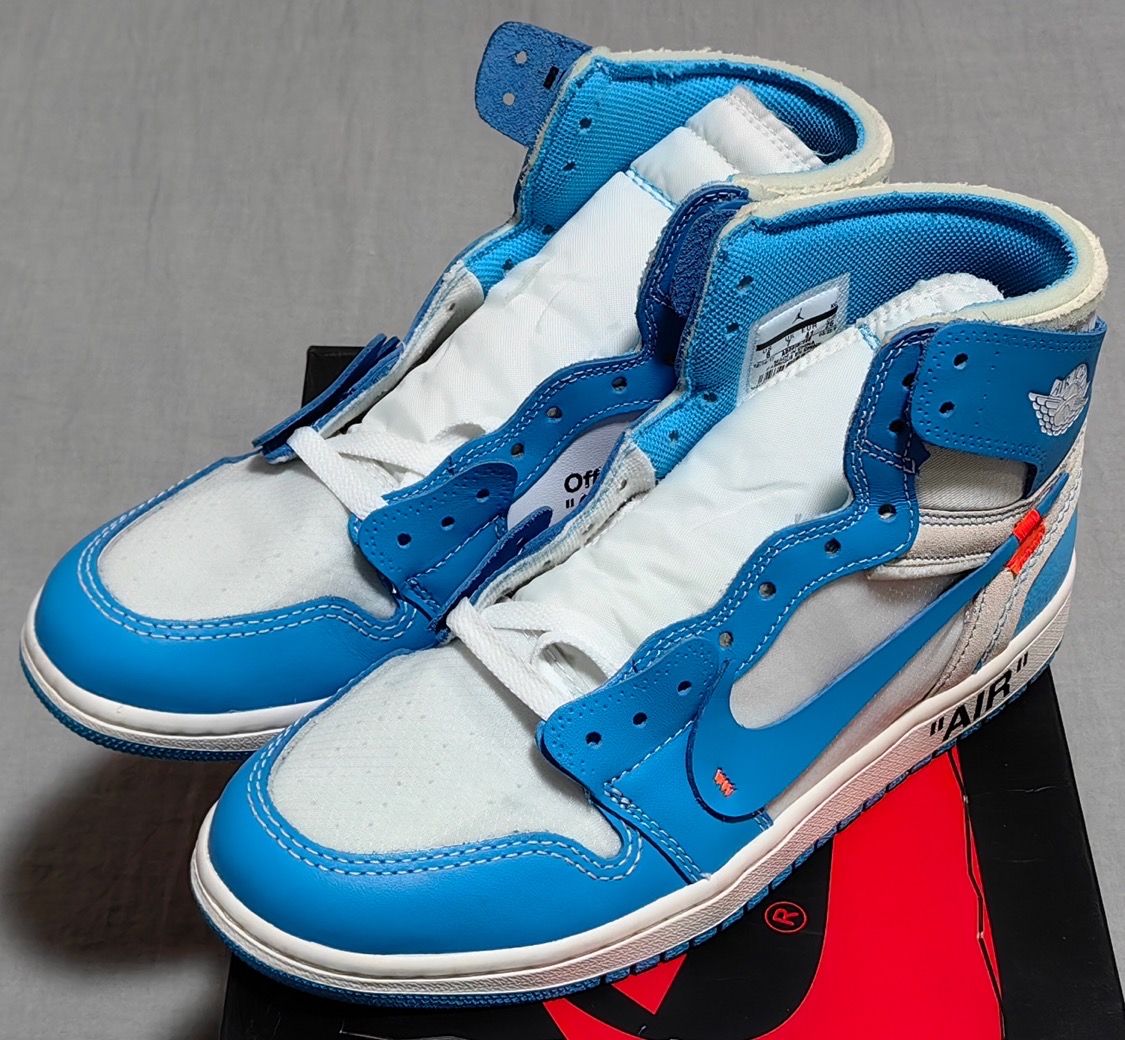 Off-White × Nike Air Jordan 1 High UNC "White/Dark Powder Blue"