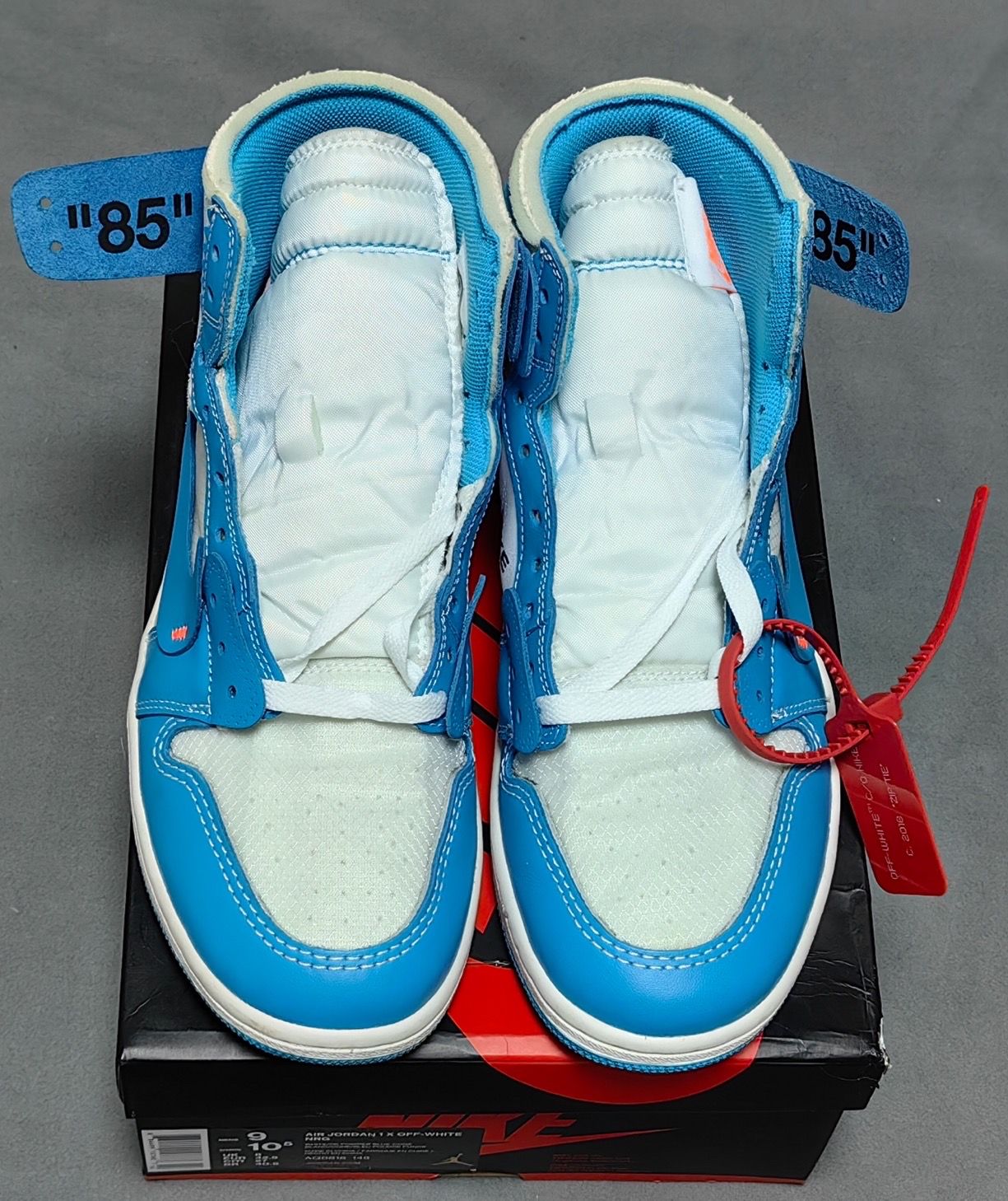 Off-White × Nike Air Jordan 1 High UNC "White/Dark Powder Blue"