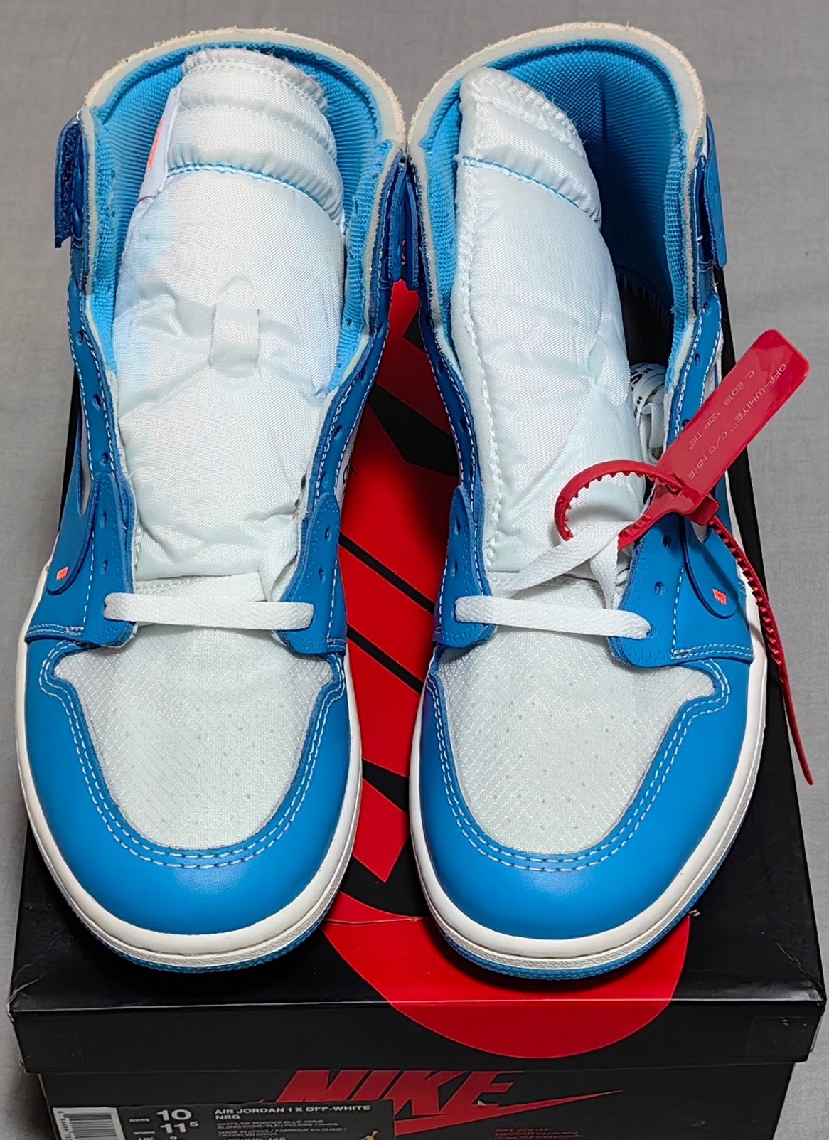 Off-White × Nike Air Jordan 1 High UNC "White/Dark Powder Blue"