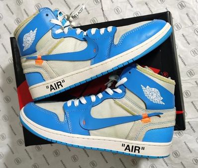 Off-White × Nike Air Jordan 1 High UNC "White/Dark Powder Blue"