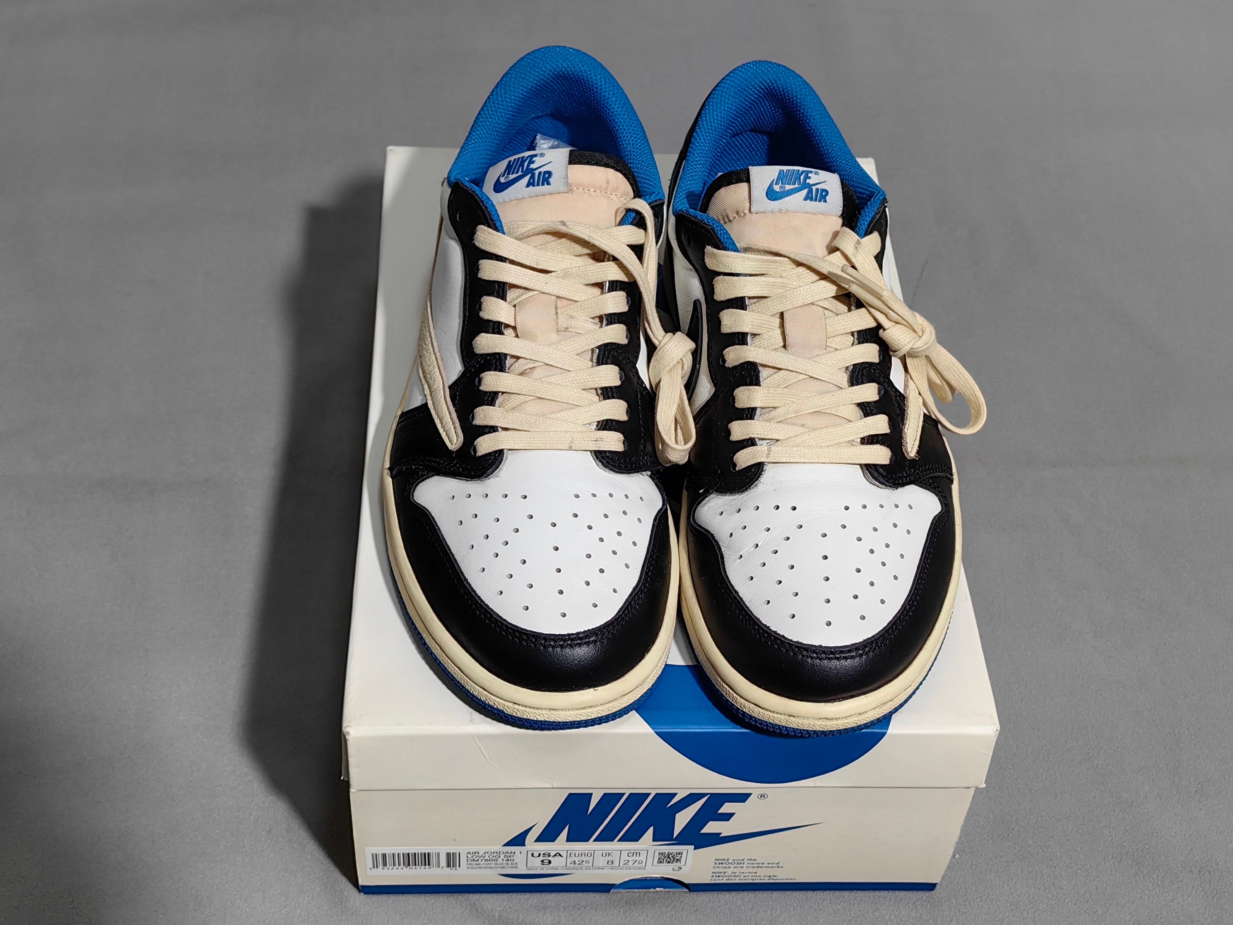 Travis Scott × fragment design × Nike Air Jordan 1 Low OG SP "Military Blue"