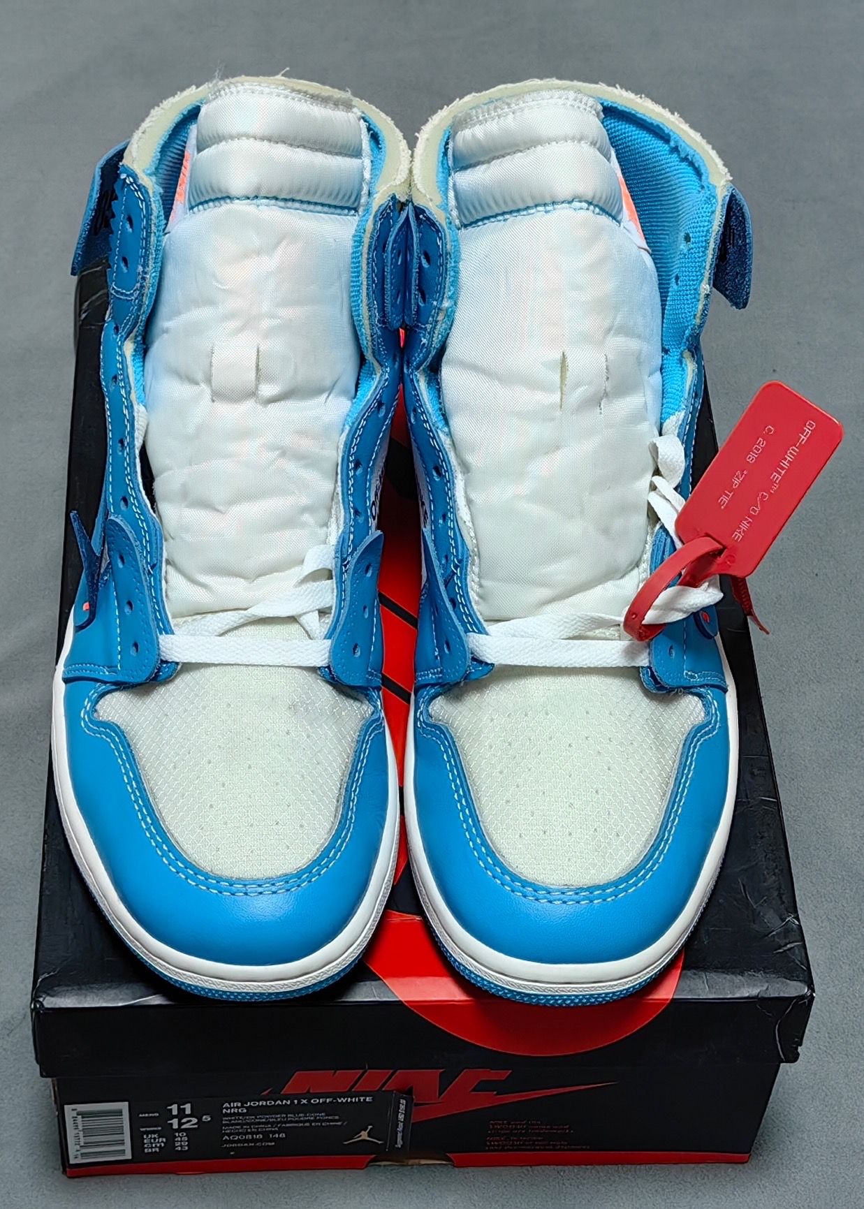 Off-White × Nike Air Jordan 1 High UNC "White/Dark Powder Blue"