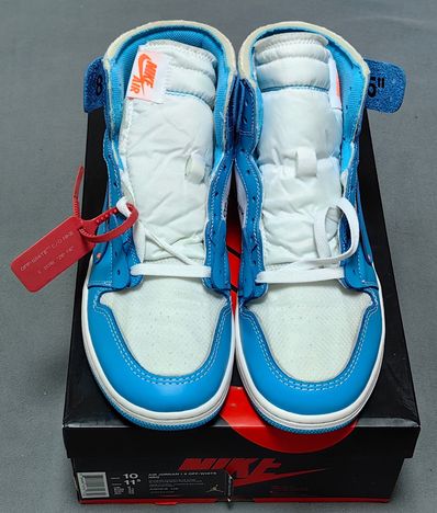 Off-White × Nike Air Jordan 1 High UNC "White/Dark Powder Blue"